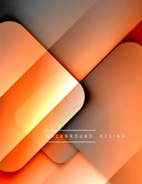 Rounded squares shapes composition geometric abstract background. 3D shadow Stock Illustration