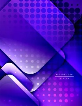 Rounded squares shapes composition geometric abstract background. 3D shadow Illustrazione stock