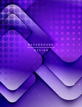 Rounded squares shapes composition geometric abstract background. 3D shadow Illustrazione stock