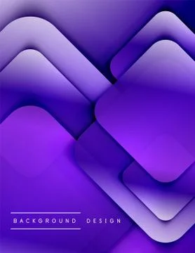 Rounded squares shapes composition geometric abstract background. 3D shadow Stock Illustration