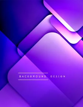 Rounded squares shapes composition geometric abstract background. 3D shadow Stock Illustration