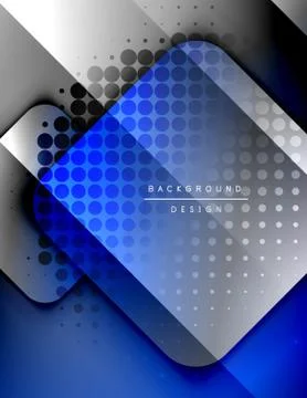 Rounded squares shapes composition geometric abstract background. 3D shadow 스톡 일러스트