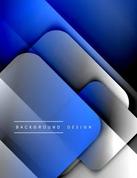 Rounded squares shapes composition geometric abstract background. 3D shadow Illustrazione stock