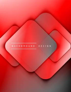 Rounded squares shapes composition geometric abstract background. 3D shadow Stock Illustration