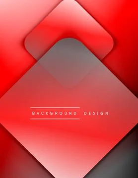 Rounded squares shapes composition geometric abstract background. 3D shadow Stock Illustration