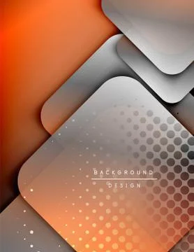 Rounded squares shapes composition geometric abstract background. 3D shadow Stockillustratie