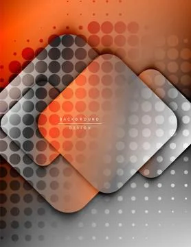Rounded squares shapes composition geometric abstract background. 3D shadow イラスト素材