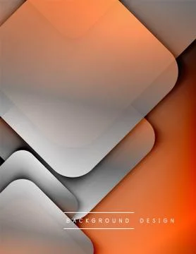 Rounded squares shapes composition geometric abstract background. 3D shadow イラスト素材