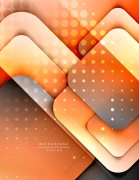 Rounded squares shapes composition geometric abstract background. 3D shadow Illustrazione stock