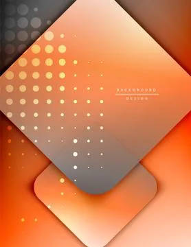 Rounded squares shapes composition geometric abstract background. 3D shadow Stock Illustration