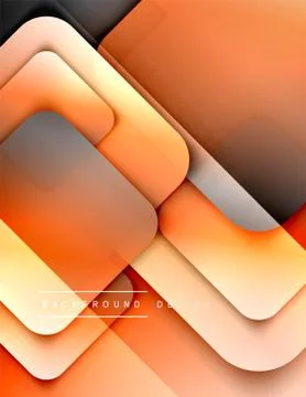 Rounded squares shapes composition geometric abstract background. 3D shadow 스톡 일러스트