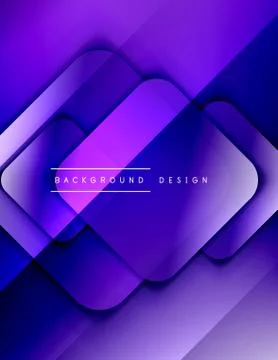 Rounded squares shapes composition geometric abstract background. 3D shadow Stock Illustration