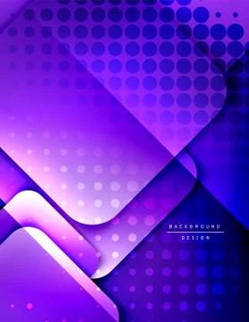 Rounded squares shapes composition geometric abstract background. 3D shadow Stock Illustration