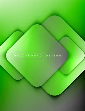 Rounded squares shapes composition geometric abstract background. 3D shadow Stock Illustration