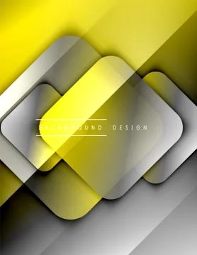 Rounded squares shapes composition geometric abstract background. 3D shadow Illustrazione stock