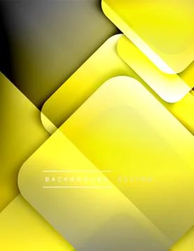 Rounded squares shapes composition geometric abstract background. 3D shadow Stock Illustration