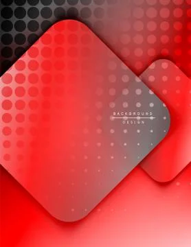 Rounded squares shapes composition geometric abstract background. 3D shadow Stock Illustration