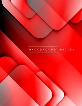 Rounded squares shapes composition geometric abstract background. 3D shadow Illustrazione stock