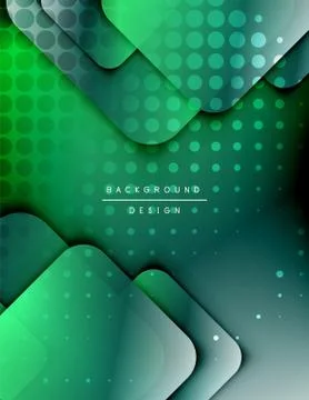 Rounded squares shapes composition geometric abstract background. 3D shadow Stock Illustration