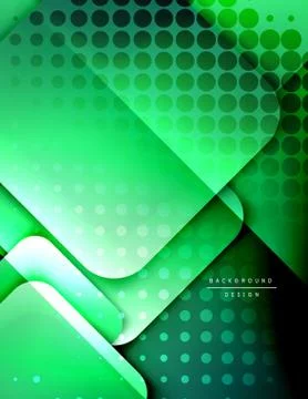 Rounded squares shapes composition geometric abstract background. 3D shadow Illustrazione stock