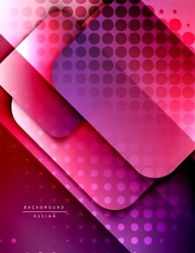 Rounded squares shapes composition geometric abstract background. 3D shadow Stock Illustration