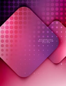 Rounded squares shapes composition geometric abstract background. 3D shadow Illustrazione stock
