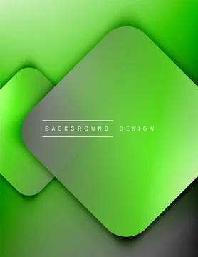 Rounded squares shapes composition geometric abstract background. 3D shadow Stock Illustration