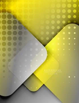 Rounded squares shapes composition geometric abstract background. 3D shadow Illustrazione stock