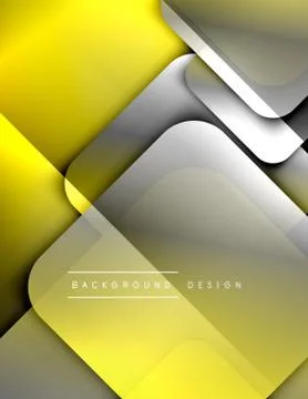 Rounded squares shapes composition geometric abstract background. 3D shadow Illustrazione stock