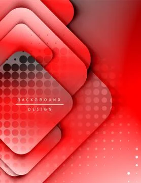 Rounded squares shapes composition geometric abstract background. 3D shadow Illustrazione stock
