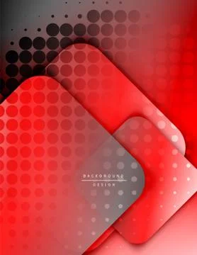 Rounded squares shapes composition geometric abstract background. 3D shadow Stock Illustration