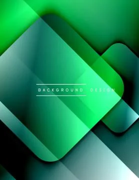 Rounded squares shapes composition geometric abstract background. 3D shadow Stock Illustration