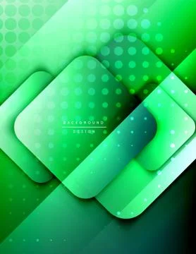 Rounded squares shapes composition geometric abstract background. 3D shadow Stock Illustration