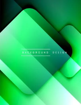 Rounded squares shapes composition geometric abstract background. 3D shadow Stock Illustration