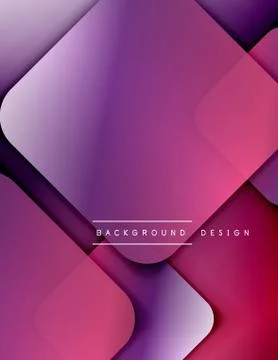 Rounded squares shapes composition geometric abstract background. 3D shadow Illustrazione stock