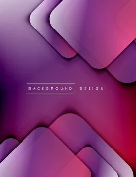 Rounded squares shapes composition geometric abstract background. 3D shadow イラスト素材