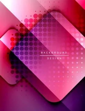 Rounded squares shapes composition geometric abstract background. 3D shadow Illustrazione stock