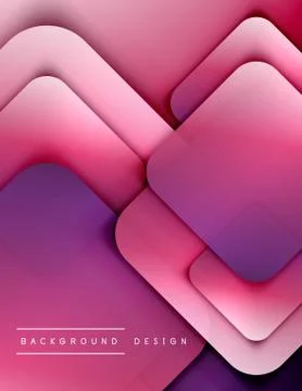 Rounded squares shapes composition geometric abstract background. 3D shadow Stock Illustration