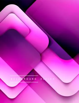 Rounded squares shapes composition geometric abstract background. 3D shadow Stock Illustration