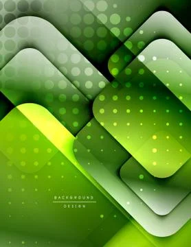 Rounded squares shapes composition geometric abstract background. 3D shadow Stock Illustration