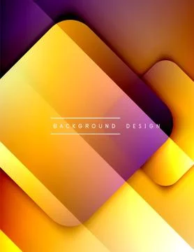 Rounded squares shapes composition geometric abstract background. 3D shadow Illustrazione stock