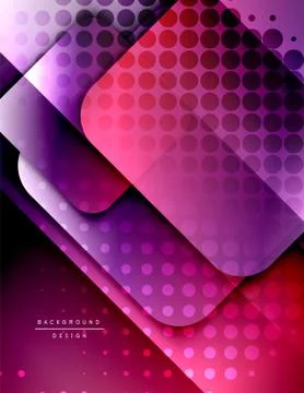 Rounded squares shapes composition geometric abstract background. 3D shadow Stock Illustration