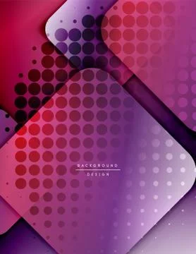 Rounded squares shapes composition geometric abstract background. 3D shadow Stock Illustration
