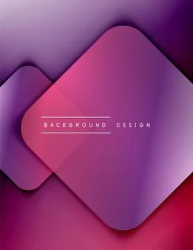 Rounded squares shapes composition geometric abstract background. 3D shadow イラスト素材