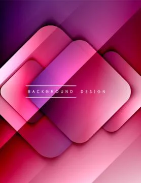 Rounded squares shapes composition geometric abstract background. 3D shadow Illustrazione stock