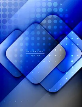 Rounded squares shapes composition geometric abstract background. 3D shadow 스톡 일러스트