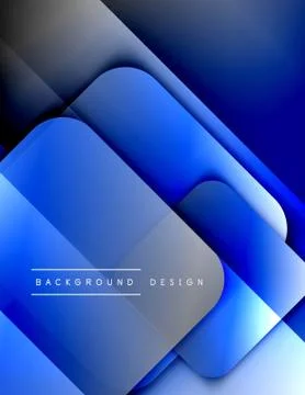 Rounded squares shapes composition geometric abstract background. 3D shadow Illustrazione stock