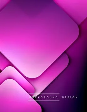 Rounded squares shapes composition geometric abstract background. 3D shadow Illustrazione stock