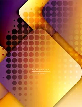 Rounded squares shapes composition geometric abstract background. 3D shadow Illustrazione stock