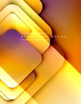 Rounded squares shapes composition geometric abstract background. 3D shadow イラスト素材